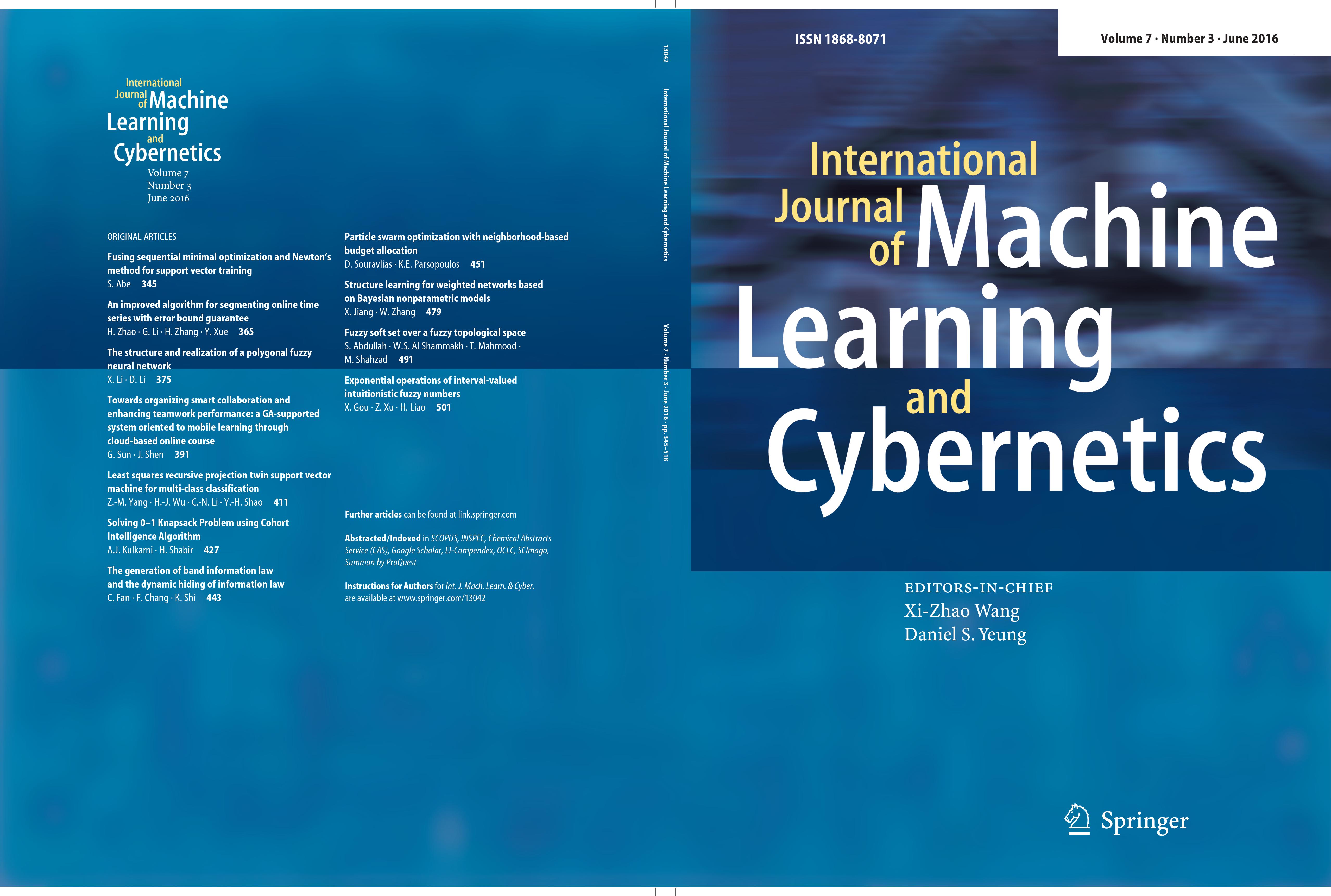Editorial Office International Journal Of Machine Learning And Cybernetics Szu Csse